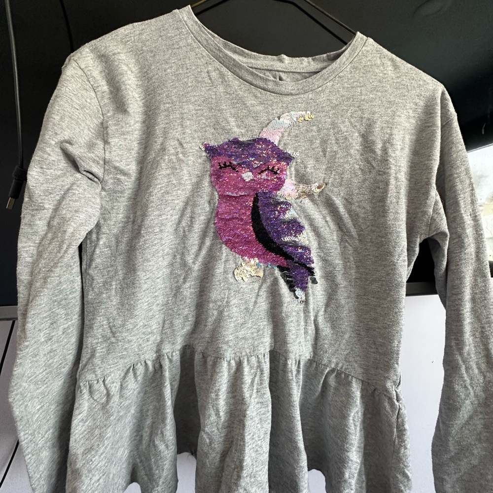 Gray Kids Shirt with Owl Design
